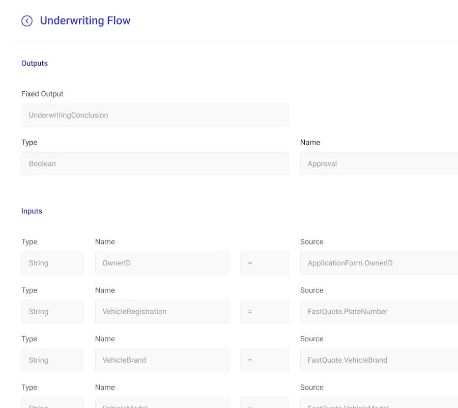 underwriting flow snippet